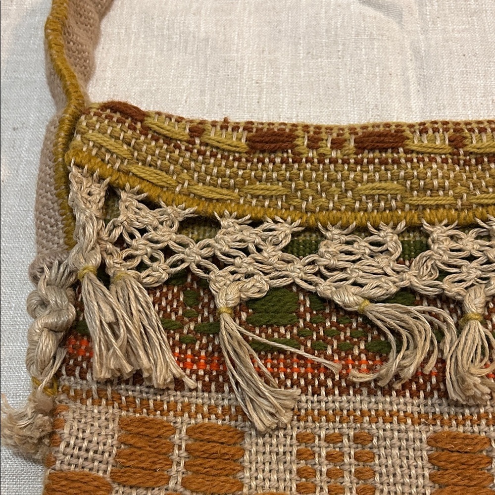 Vintage Handmade Boho Shoulder Bag Crocheted Knit Funky Festival Hippie - Picture 2 of 13